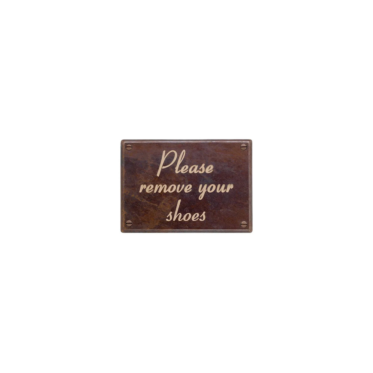 Please Remove Your Shoes Plaque – Coronet Font