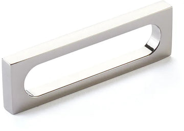 Cafe Pull, Modern Oval Slot, Polished Nickel, 3-1/2'' cc 10032-PN