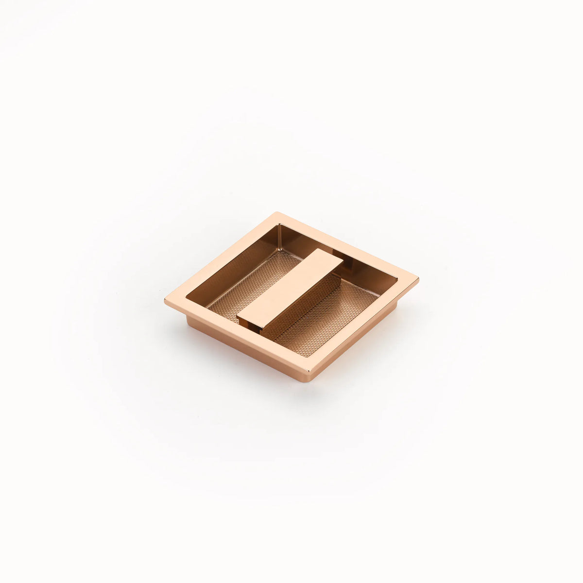 MODO Recessed Pull, Polished Rose Gold, 3-7/8'' x 3-7/8'' Overall 1207-PRG