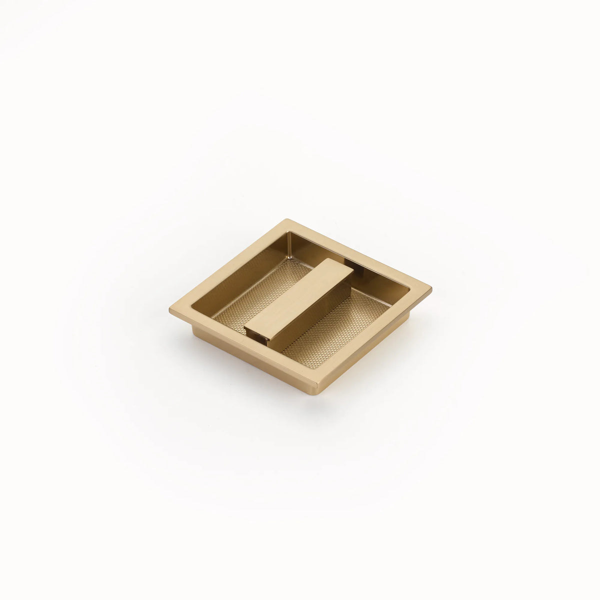 MODO Recessed Pull, Signature Satin Brass, 3-7/8'' x 3-7/8'' Overall 1207-SSB