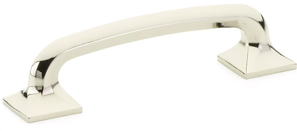Northport Pull, Square Bases, Polished Nickel, 4'' cc 206-PN