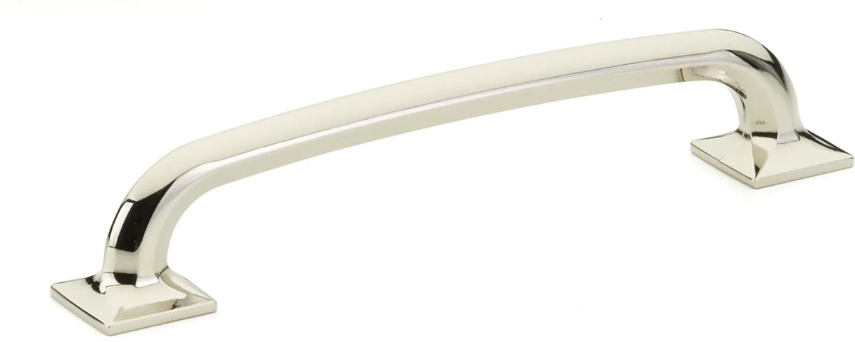 Northport Pull, Square Bases, Polished Nickel, 6'' cc 207-PN