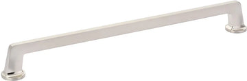 Northport Appliance Pull, Round Bases, Brushed Nickel, 15'' cc 214-BN