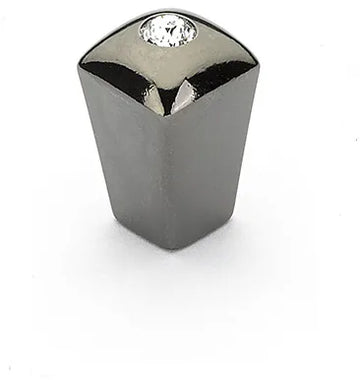 Skyevale Knob, Black Chrome with Crystal, 1/2'' 299-BC