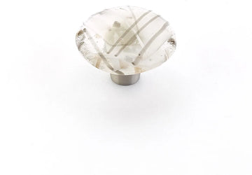 Ice Knob, Round, White/Grey Confetti, 1-1/2'' dia 31-CWG