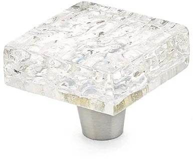 Ice Knob, Square, Clear Pearl, 1-1/2'' 34-PCL