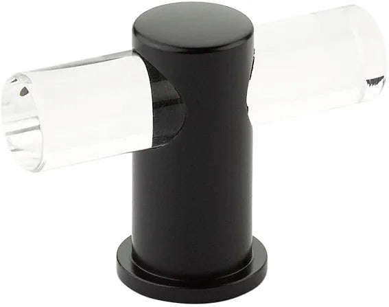 Lumiere T-Knob, Adjustable Clear Acrylic, Matte Black, 2'' 401-MB