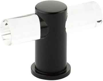 Lumiere T-Knob, Adjustable Clear Acrylic, Matte Black, 2'' 401-MB