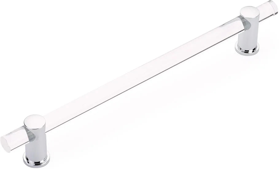 Lumiere Appliance Pull, NON-Adjustable Clear Acrylic, Polished Chrome, 12'' cc 402-26