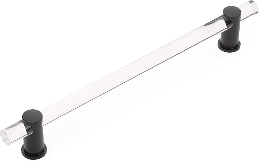 Lumiere Appliance Pull, NON-Adjustable Clear Acrylic, Matte Black, 12'' cc 402-MB