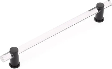 Lumiere Appliance Pull, NON-Adjustable Clear Acrylic, Matte Black, 12'' cc 402-MB