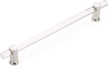 Lumiere Appliance Pull, NON-Adjustable Clear Acrylic, Polished Nickel, 12'' cc 402-PN