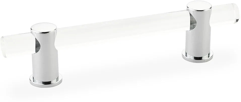 Lumiere Pull, Adjustable Clear Acrylic, Polished Chrome, 4'' cc 404-26