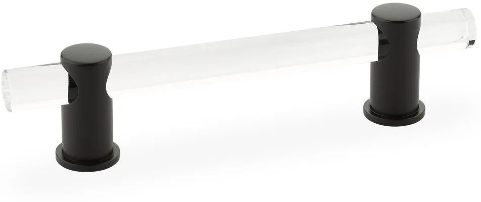 Lumiere Pull, Adjustable Clear Acrylic, Matte Black, 4'' cc 404-MB