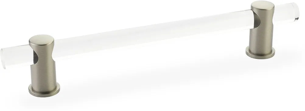 Lumiere Pull, Adjustable Clear Acrylic, Satin Nickel, 6'' cc 406-15