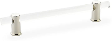 Lumiere Pull, Adjustable Clear Acrylic, Polished Nickel, 6'' cc 406-PN