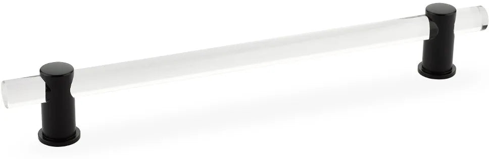 Lumiere Pull, Adjustable Clear Acrylic, Matte Black, 8'' cc 408-MB