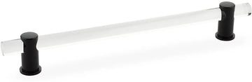 Lumiere Pull, Adjustable Clear Acrylic, Matte Black, 8'' cc 408-MB