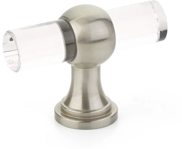Lumiere Transitional T-Knob, Adjustable Clear Acrylic, Satin Nickel, 2'' 411-15