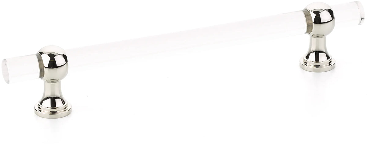 Lumiere Transitional Pull, Adjustable Clear Acrylic, Polished Nickel, 6'' cc 416-PN