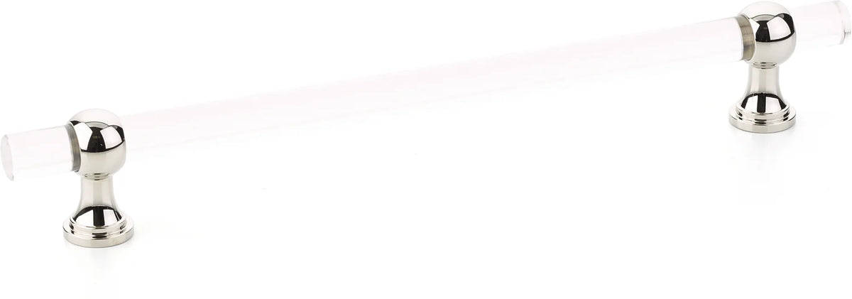 Lumiere Transitional Pull, Adjustable Clear Acrylic, Polished Nickel, 8'' cc 418-PN