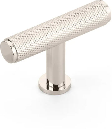 Pub House T-Knob, Knurled, Polished Nickel, 2'' 5001-PN