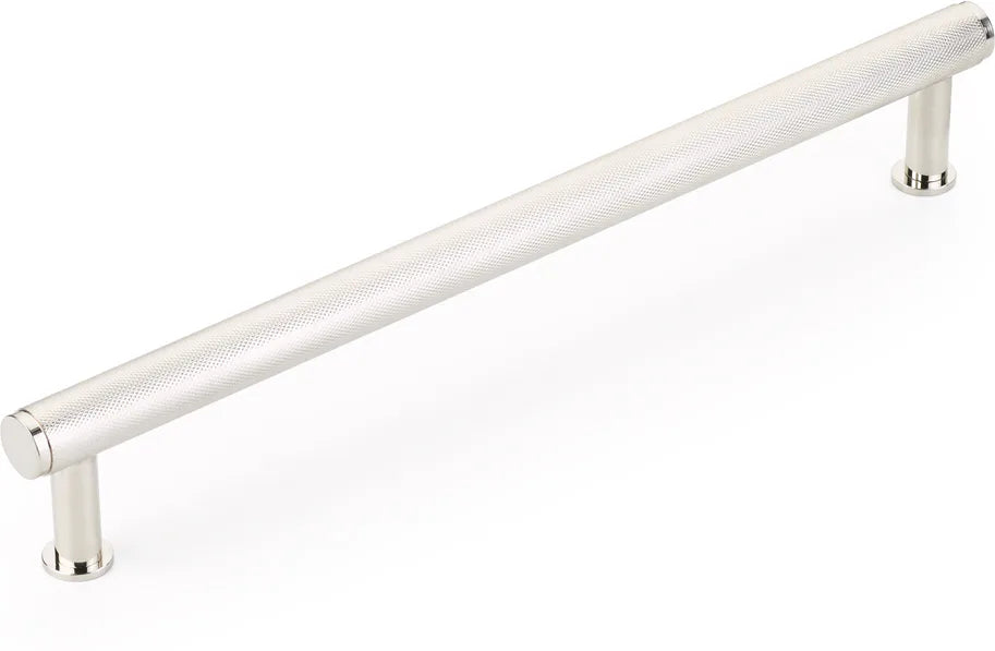 Pub House Appliance Pull, Knurled, Polished Nickel, 12'' cc 5012A-PN