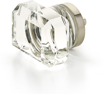 City Lights Rectangular Glass Knob, Satin Nickel, 1-3/4'' 52-15