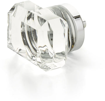 City Lights Rectangular Glass Knob, Polished Chrome, 1-3/4'' 52-26