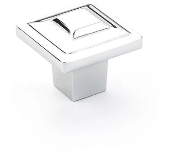 Menlo Park Knob, Square, Polished Chrome, 1-1/4'' 530-26