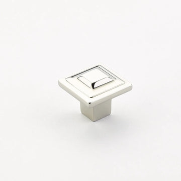 Menlo Park Knob, Square, Polished Nickel, 1-1/4'' 530-PN