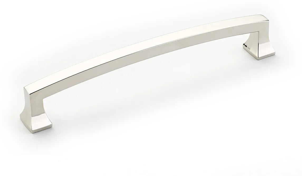 Menlo Park Pull, Arched, Polished Nickel, 6'' cc 541-PN