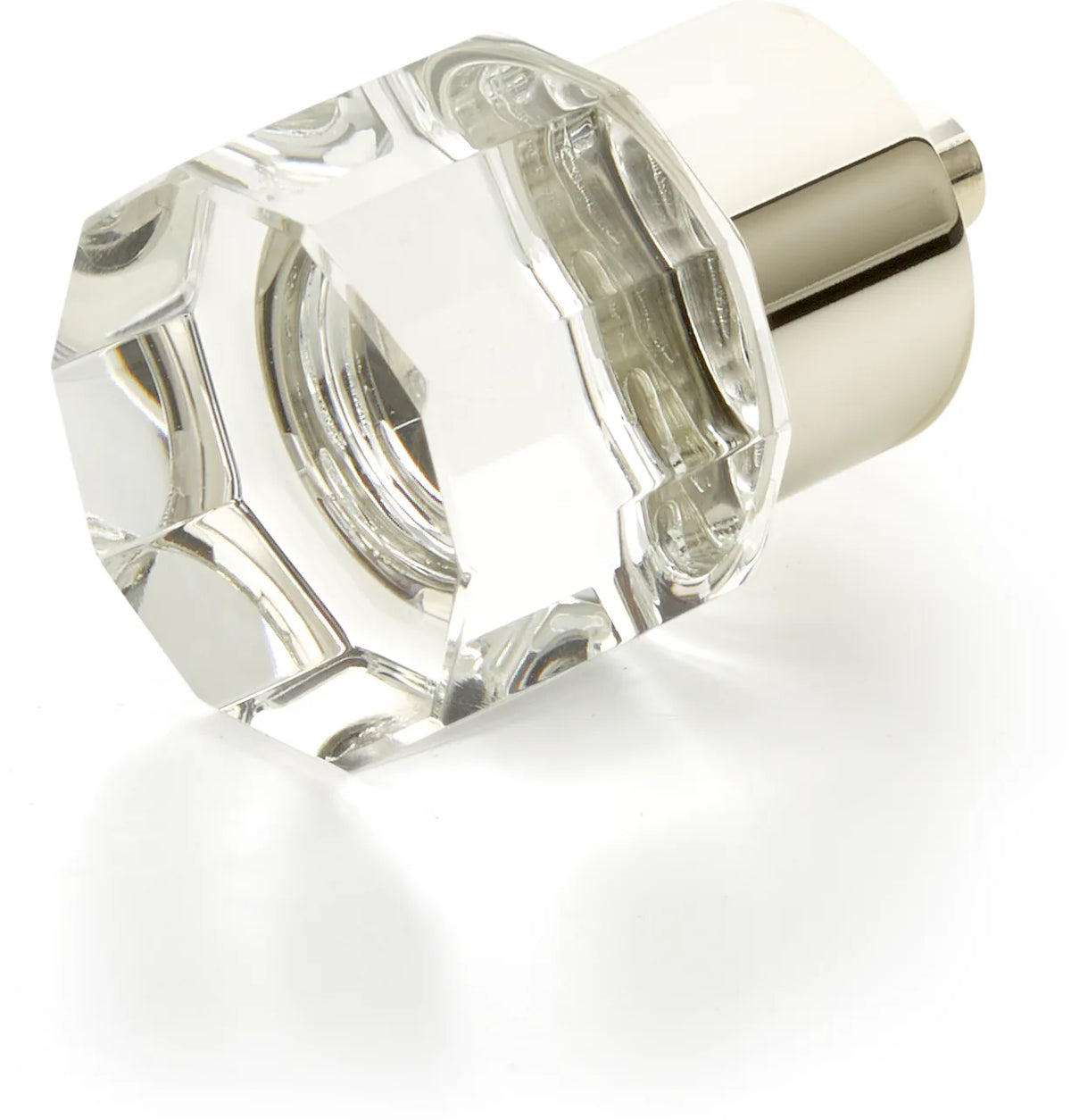 City Lights Round Multi-Sided Glass Knob, Polished Nickel, 1-1/8'' dia 55-PN