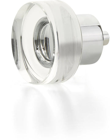 City Lights Round Disc Glass Knob, Polished Chrome, 1-3/8'' dia 56-26