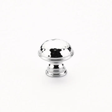 Atherton Hammered Knob, Plain Edge, Polished Chrome, 1-1/4'' dia 570-26