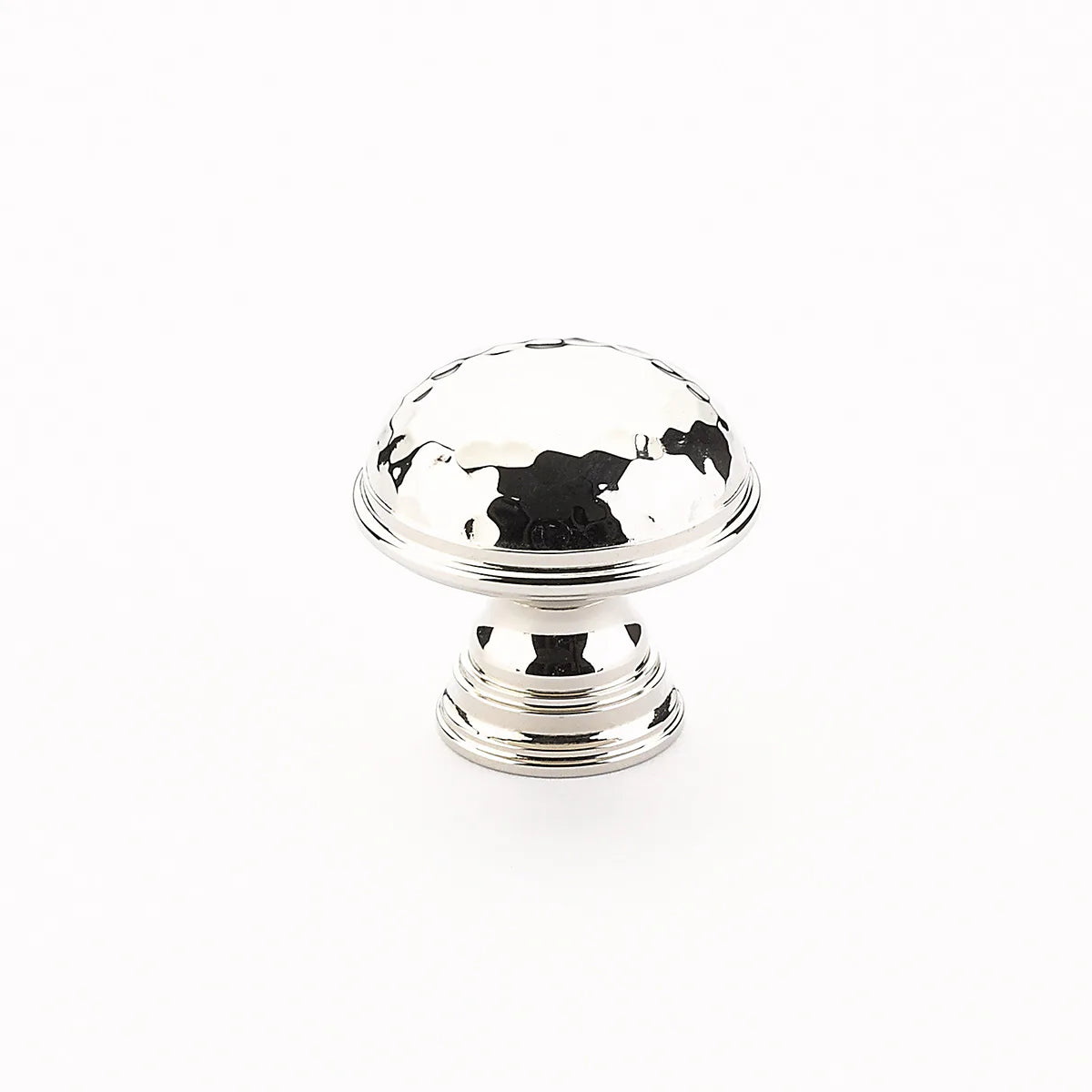 Atherton Hammered Knob, Plain Edge, Polished Nickel, 1-1/4'' dia 570-PN