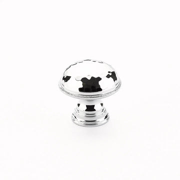 Atherton Hammered Knob, Knurled Edge, Polished Chrome, 1-1/4'' dia 571-26