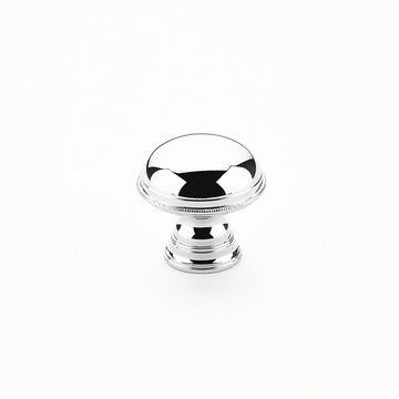 Atherton Plain Surface Knob, Knurled Edge, Polished Chrome, 1-1/4'' dia 572-26
