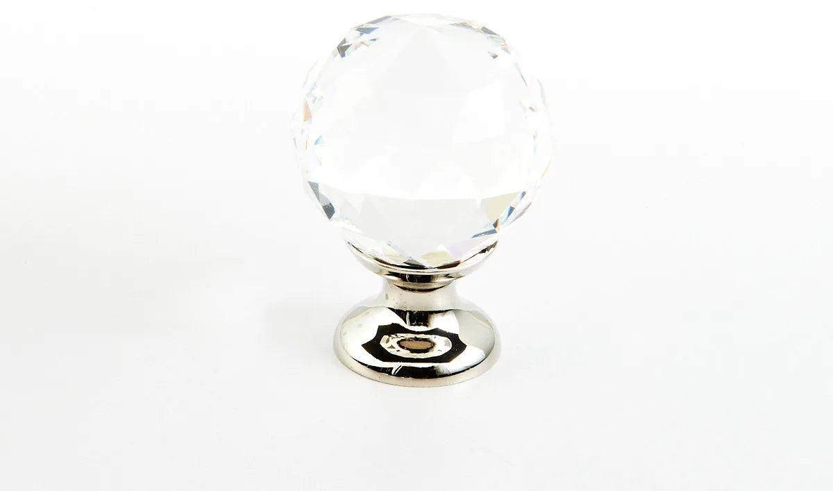 Stargaze Round Glass Knob, Polished Nickel, 1-1/8'' dia 70-CS-PN