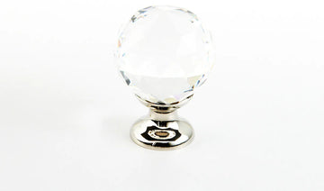 Stargaze Round Glass Knob, Polished Nickel, 1-1/8'' dia 70-CS-PN