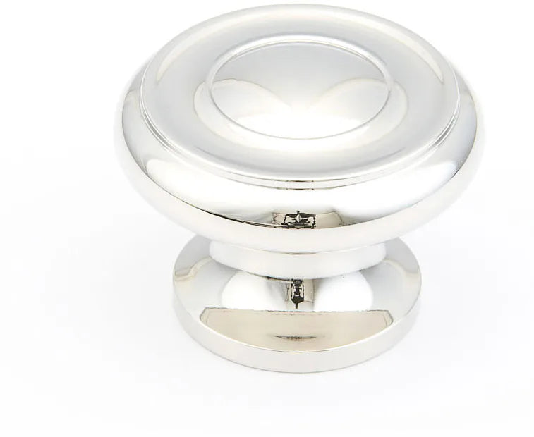 Traditional Round Knob, Polished Nickel, 1-1/2'' dia 704-PN