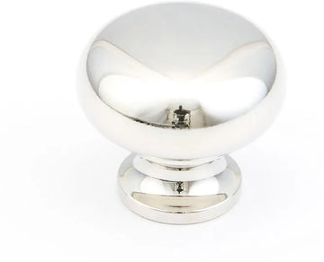 Traditional Knob, Round, Polished Nickel, 1-1/4'' dia 706-PN