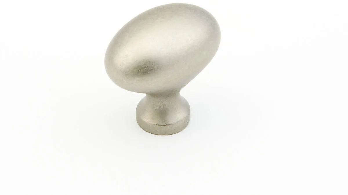 Traditional Knob, Oval, Distressed Nickel, 1-3/8'' dia 719-DN