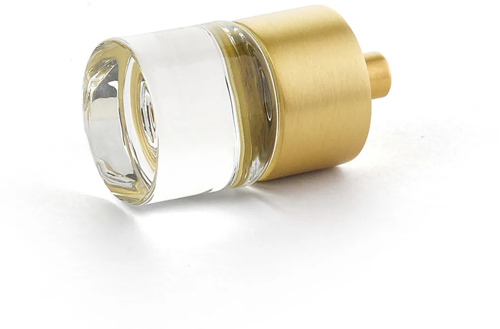 City Lights Cylinder Glass Knob, Satin Brass, 7/8'' dia 74-SB