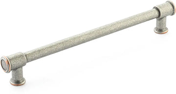 Steamworks Pull, Distressed Pewter/Copper, 8'' cc 79-8-DP/C