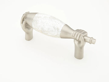 Wine Themes Pull, Wine Bottle, Satin Nickel/Mother of Pearl, 6'' cc 942M-SN/MOP