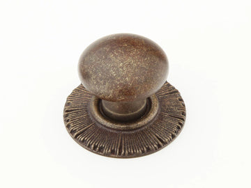 Sunburst Round Knob with Backplate, Highlighted Bronze, 1-1/4'' dia 970-HLB