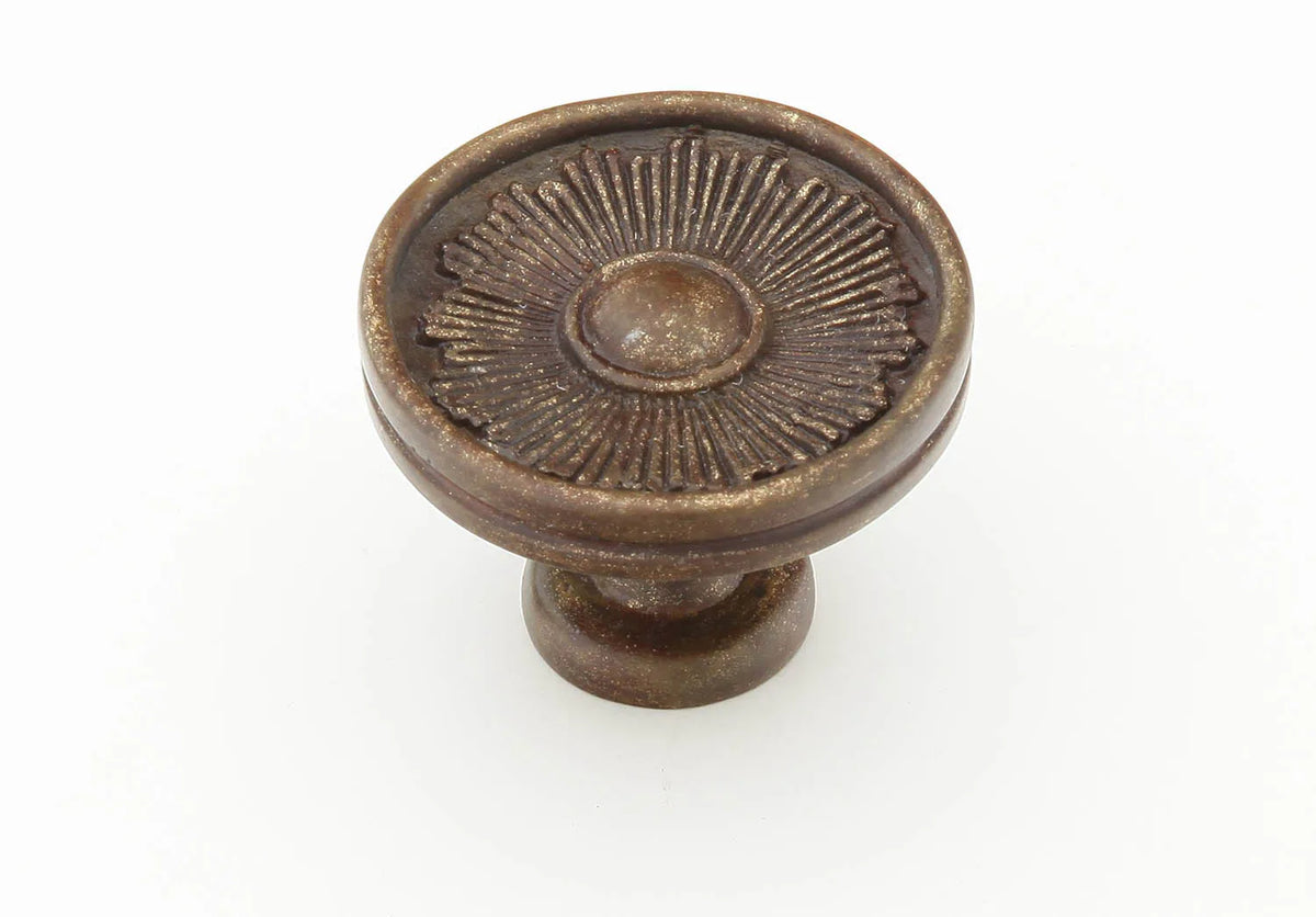 Sunburst Knob, Round, Highlighted Bronze, 1-3/8'' dia 972-HLB