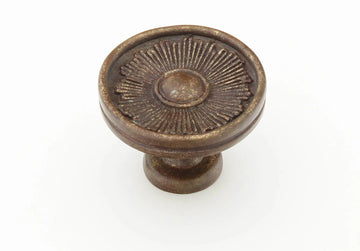 Sunburst Knob, Round, Highlighted Bronze, 1-3/8'' dia 972-HLB