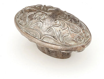 Cantata Knob, Oval, Monticello Silver, 5/8'' cc, 1-1/4'' x 2'' 993-MSL